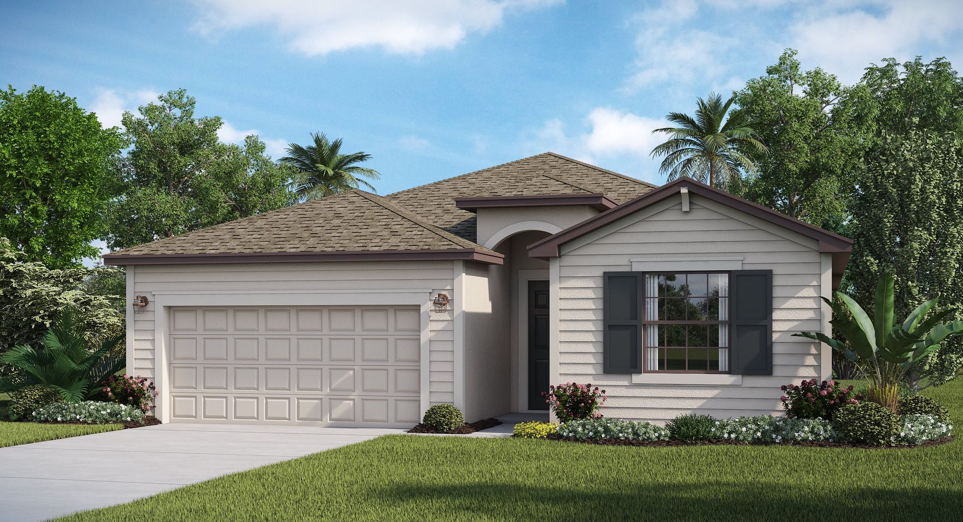Elevation D - Single-story modern coastal at Trevi
