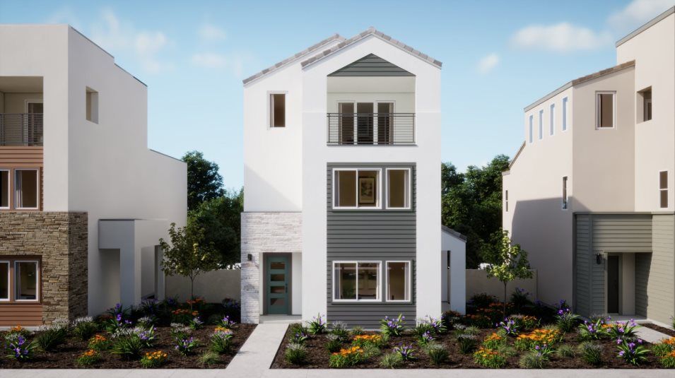 Elevation C - Contemporary-style home rendering