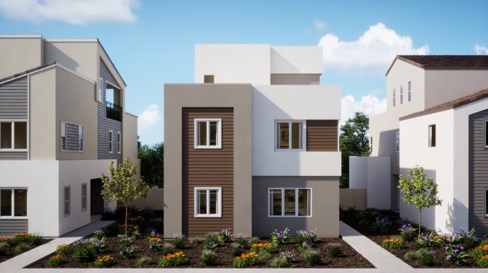 Elevation A - Transitional-style home rendering