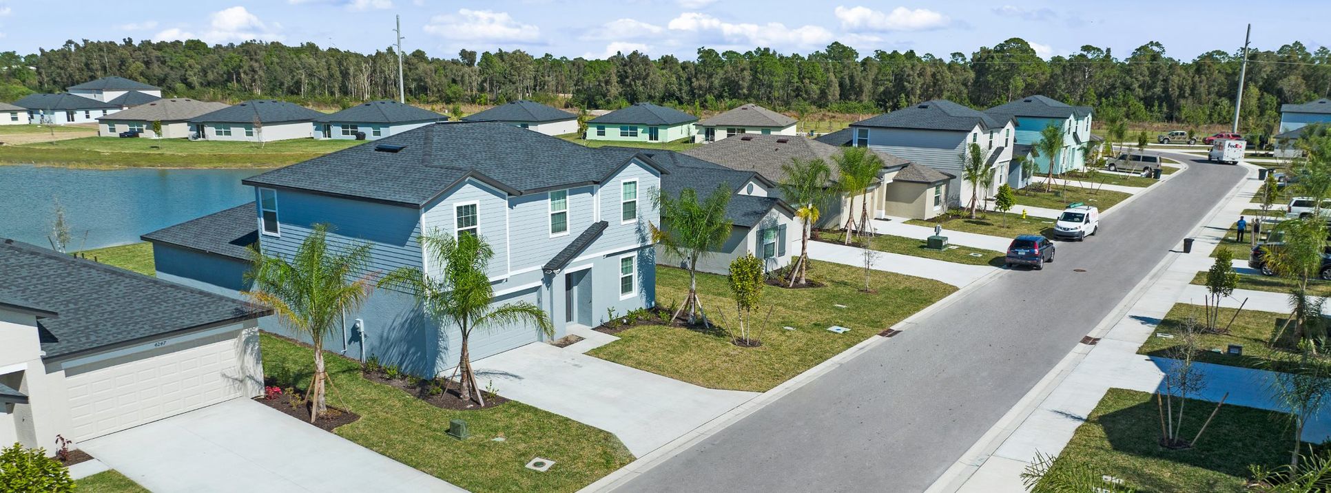 Crane Landing Aerial of community