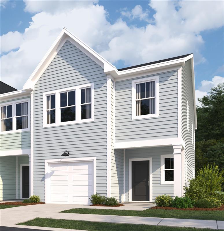 Exterior:Lindera Preserve Carson 3 Unit TH Gen3 elev DAY CORNER