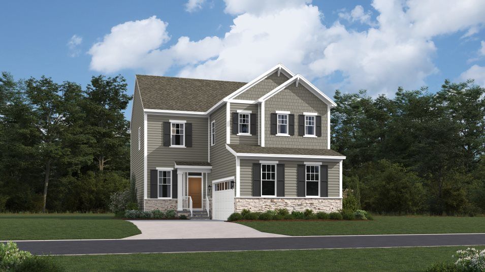 Elevation CWT - Meridian Exterior Rendering Craftsman Stone Watert