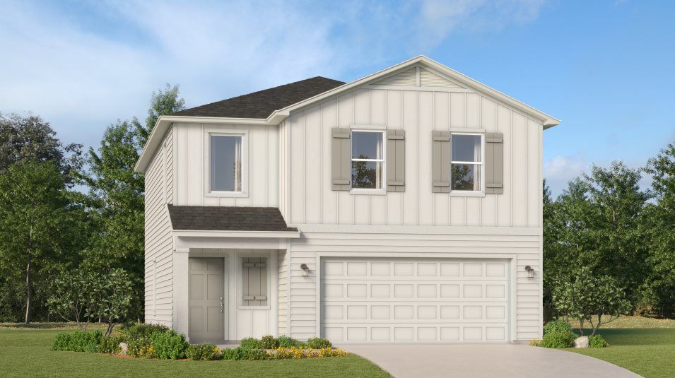 Elevation F - A farmhouse-inspired exterior