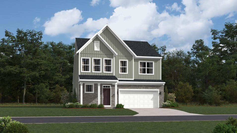 Elevation FMT - Laurel Exterior Rendering Farmhouse Stone