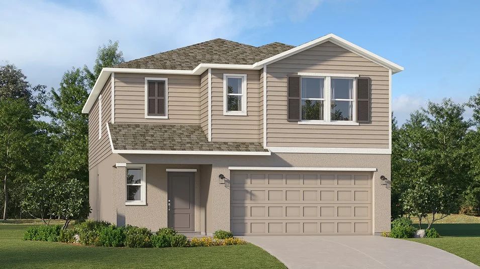 Elevation A - A traditional-style exterior