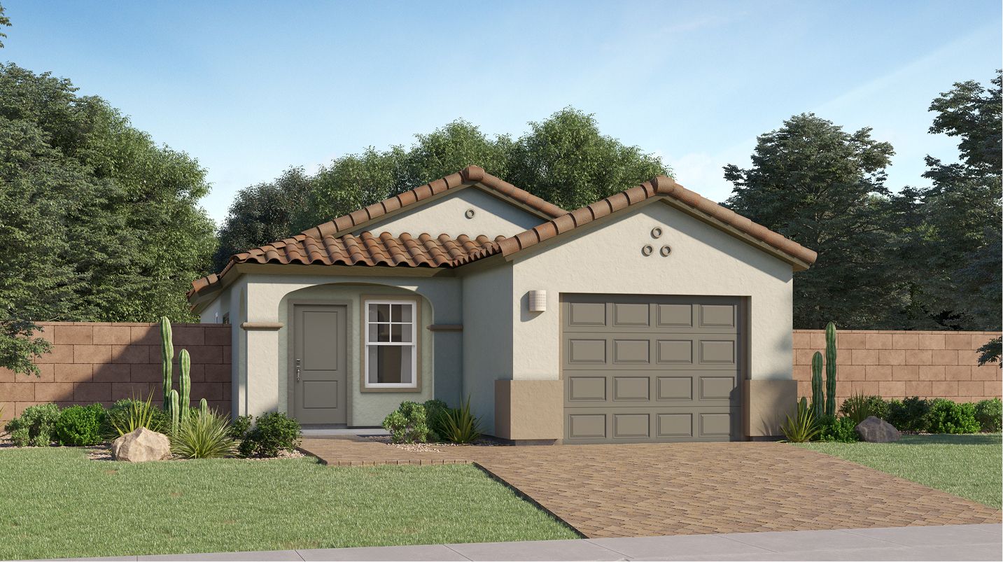 Elevation A - 2557 Cottage Western Garden Heather Spanish Coloni