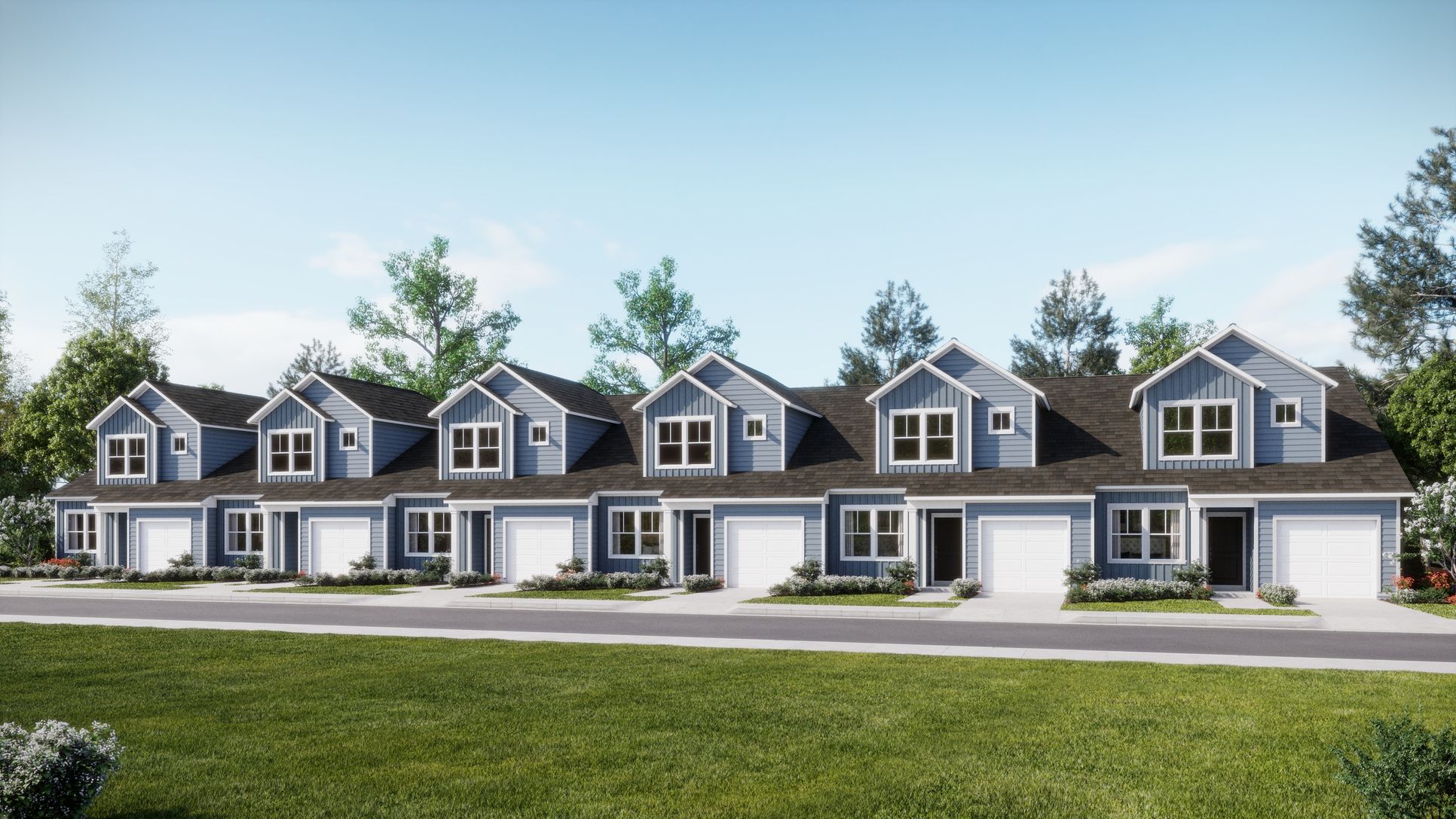 Exterior:Champions Park Townhomes Blakely 6 Plex