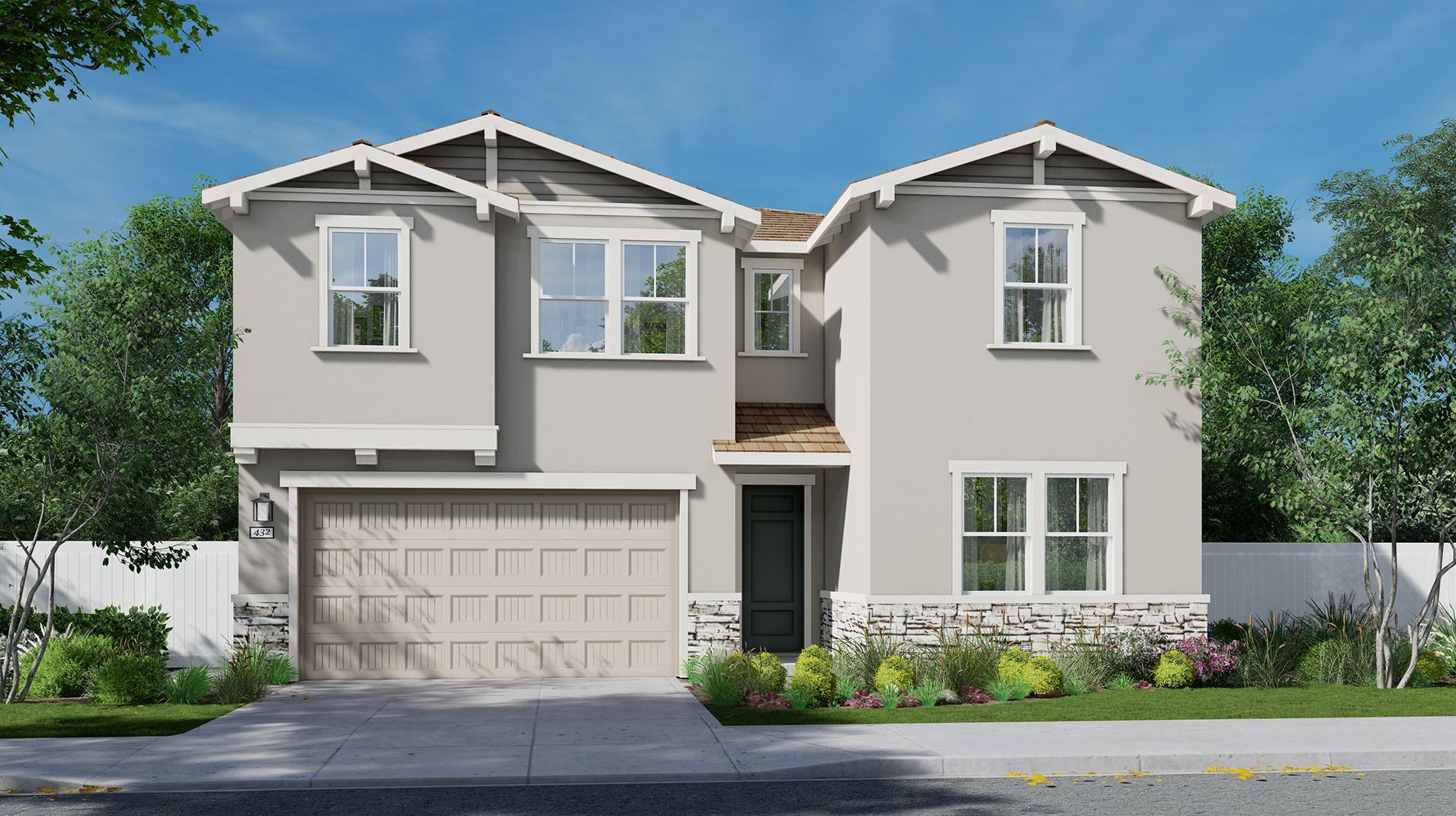 Elevation B - Exterior B – Craftsman home