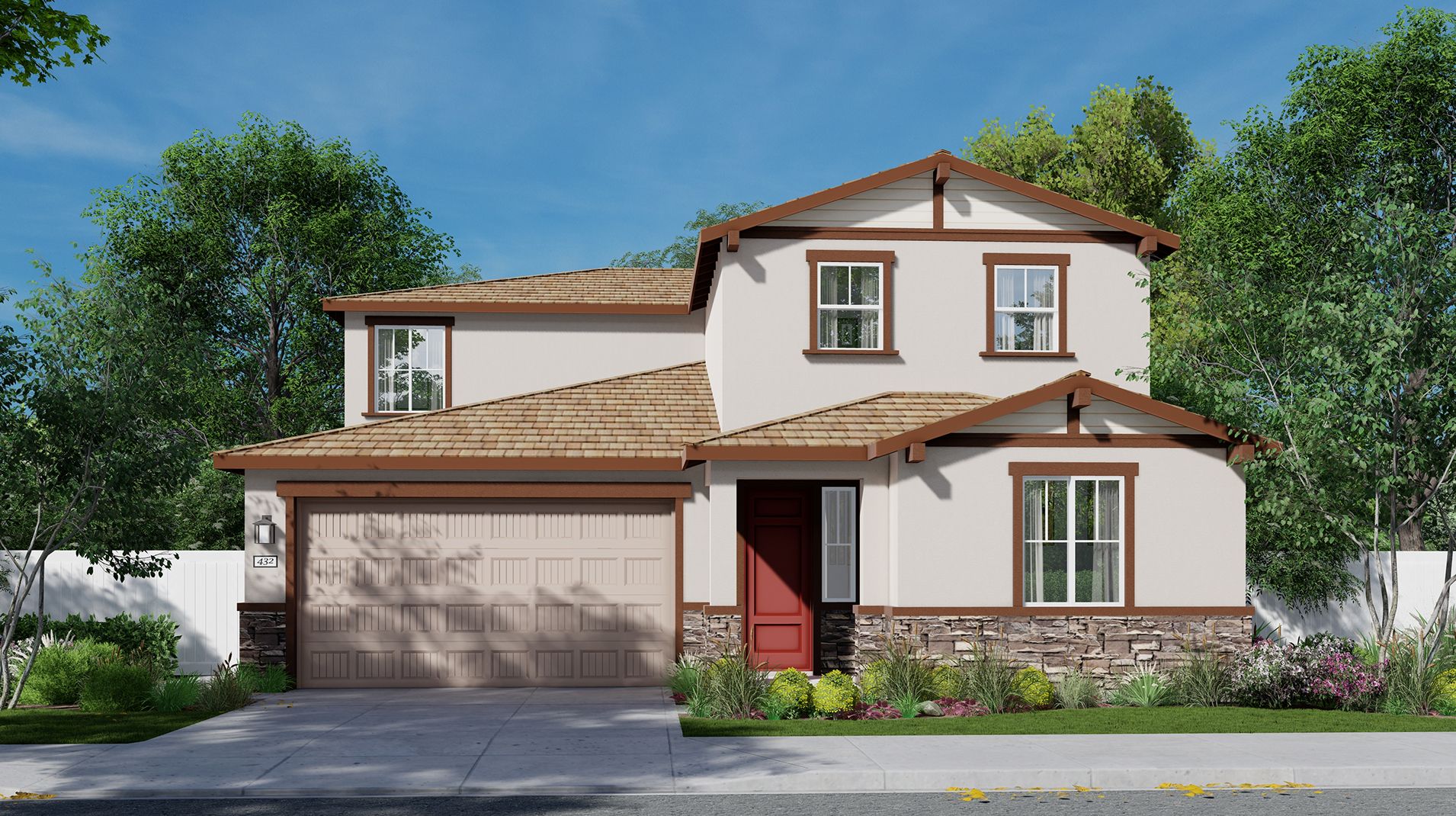Elevation B - Exterior B – Craftsman home
