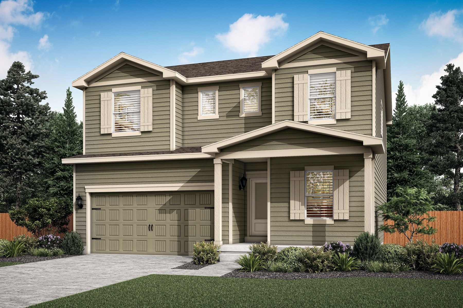 Rendering of the Columbia II at Cottonwood Greens.:LGI Homes at Cottonwood Greens