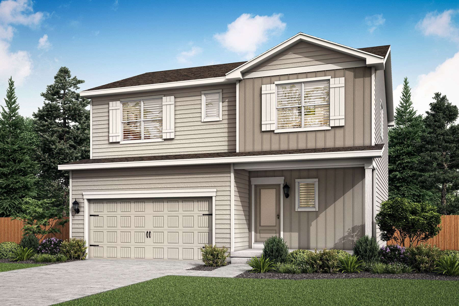 Rendering of the two-story Yale II.:LGI Homes at Cottonwood Greens