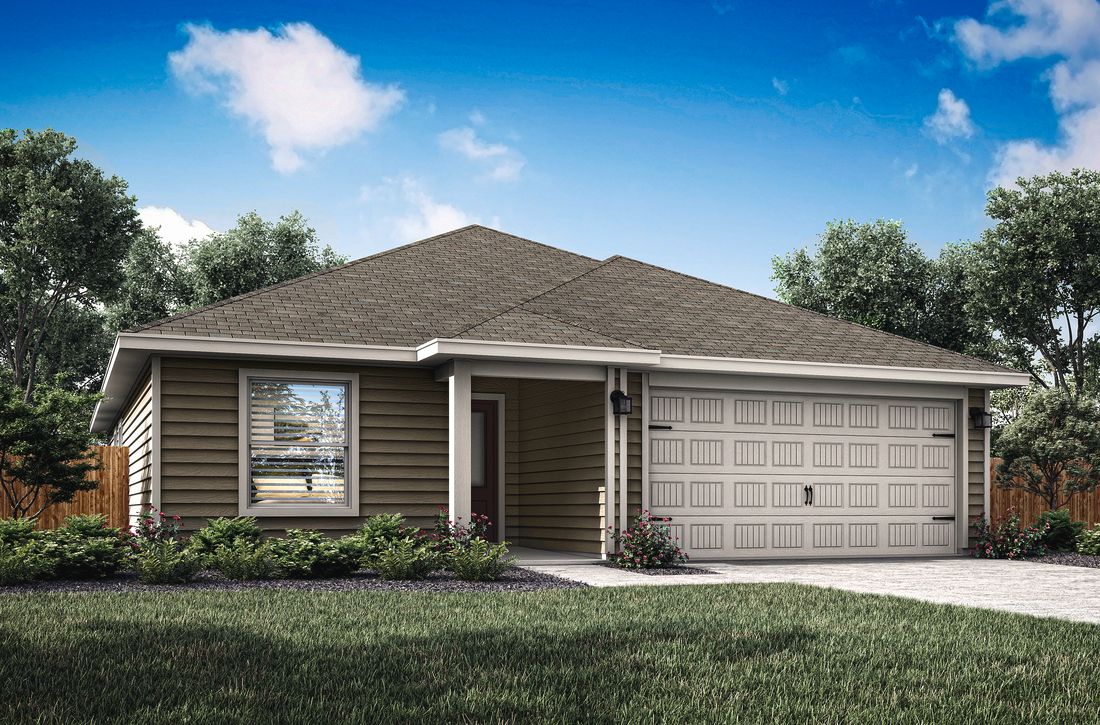The Blanco II by LGI Homes:Beautiful rendering of one-story home.