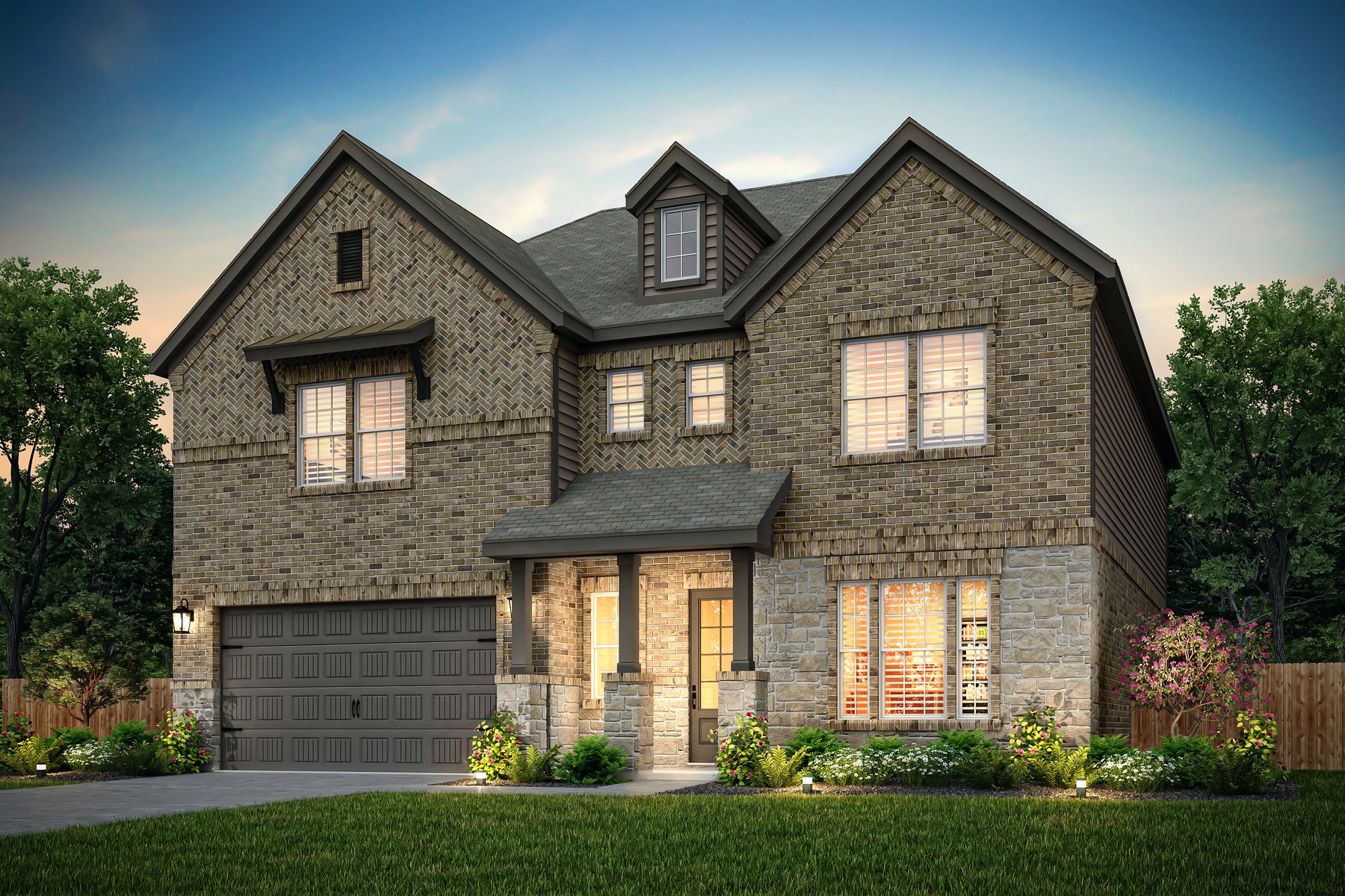 Dusk rendering of the Wilson at Potranco West.:Terrata Homes at Potranco West