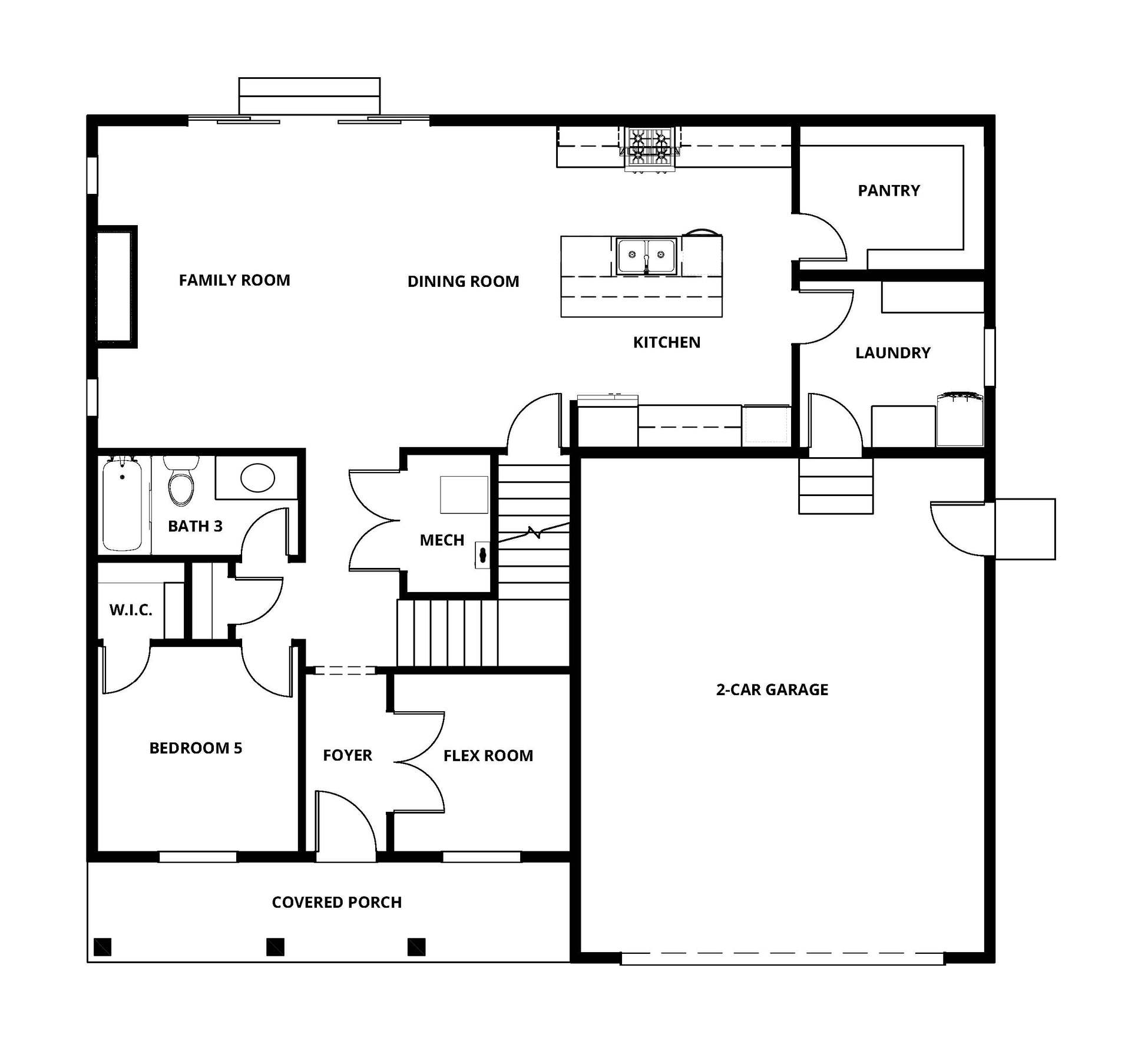 The Roan by Terrata Homes:The first floor of the Roan has a wonderful open-concept floor plan.