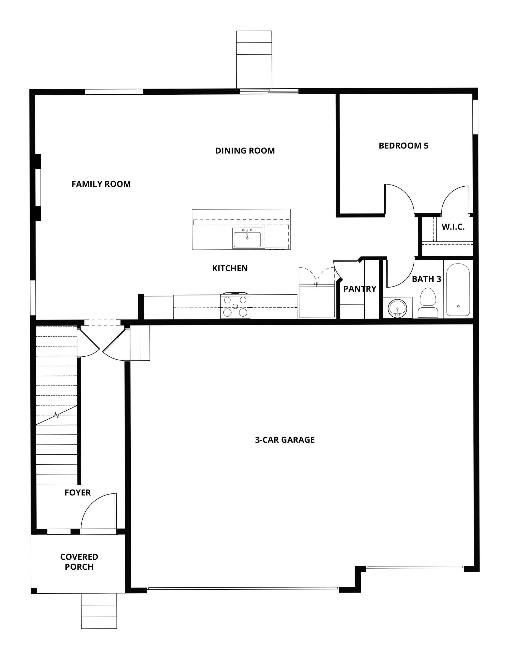 The Trinidad by LGI Homes:The first floor of the Trinidad has the chef ready kitchen and spacious family room.