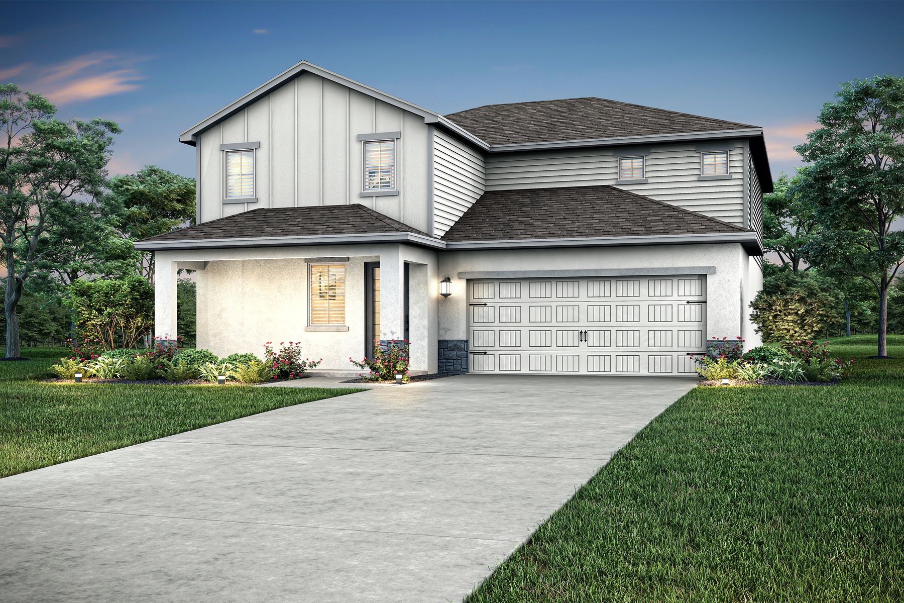Dusk Rendering of the Ruby by LGI Homes