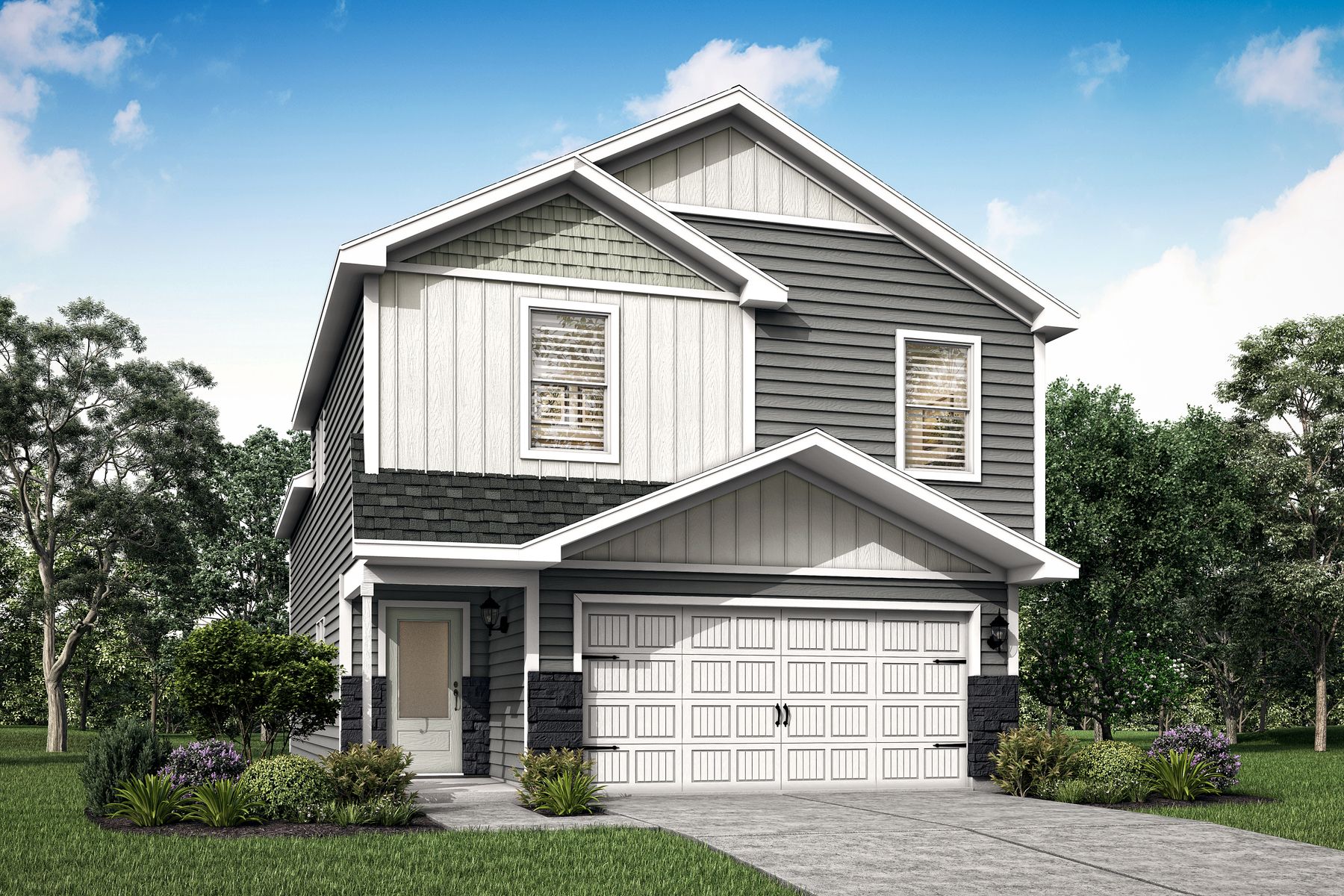 The Carver at Meadows North by LGI Homes:Beautiful home with front yard landscaping