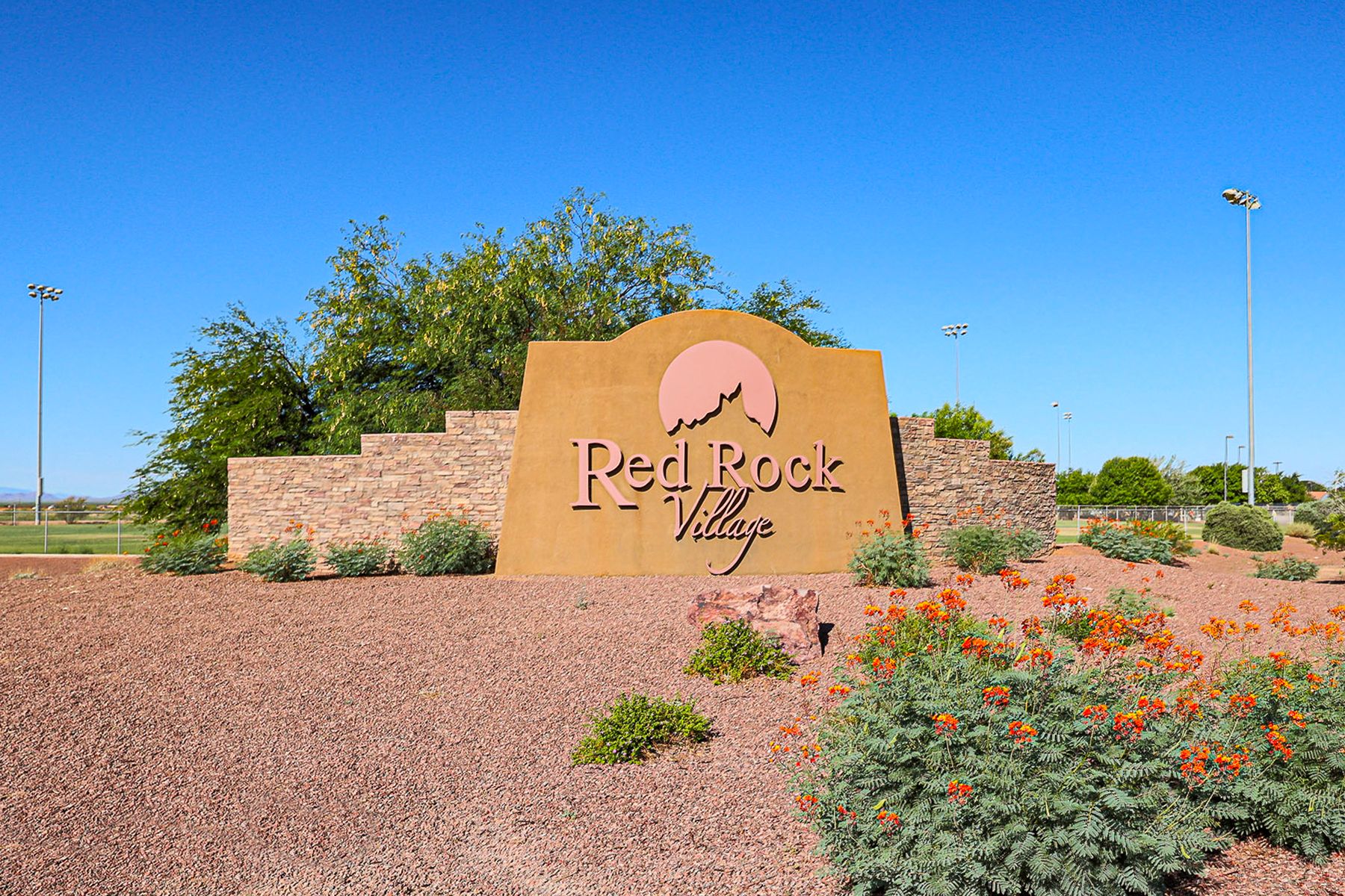 Stunning monument located at the entrance of Red Rock Village.:LGI Homes at Red Rock Village