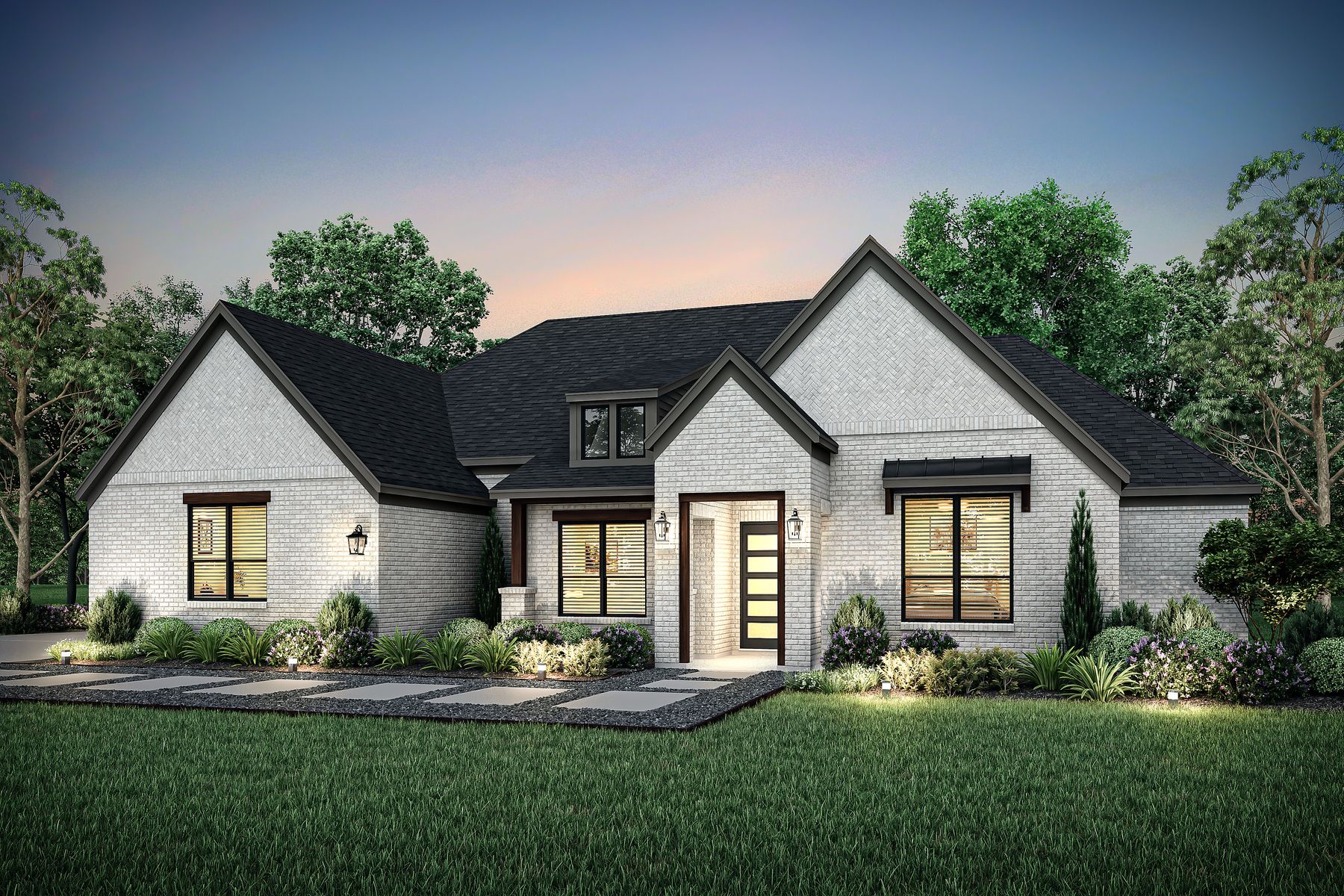 The Bradley II by Terrata Homes:Dusk rendering of the Bradley II.