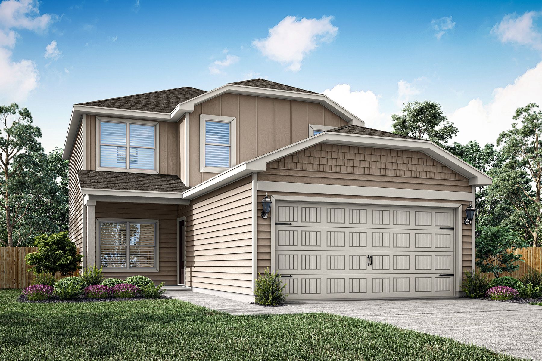 The Piper by LGI Homes:Rendering of the two-story Piper floor plan.