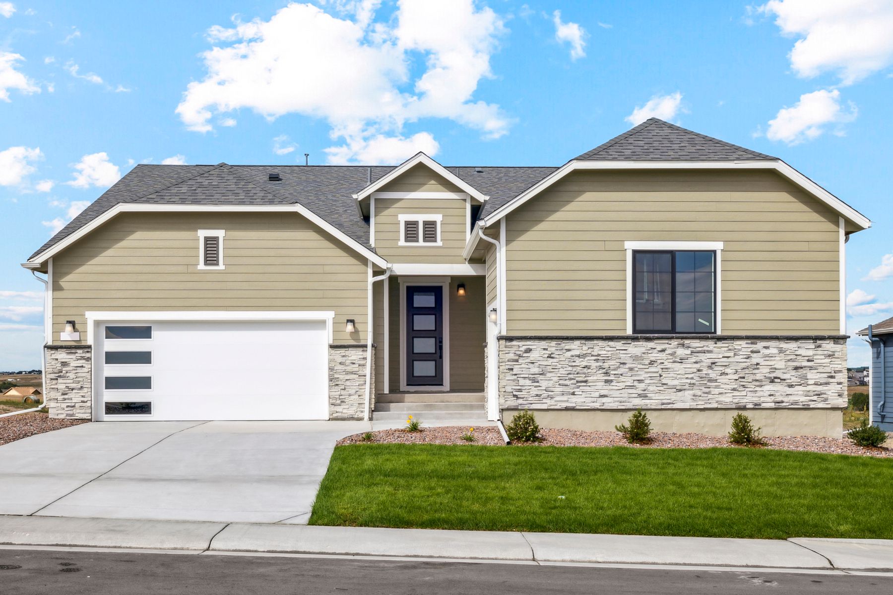 The Estes by Terrata Homes:The Estes is a beautiful one-story home with a siding exterior.