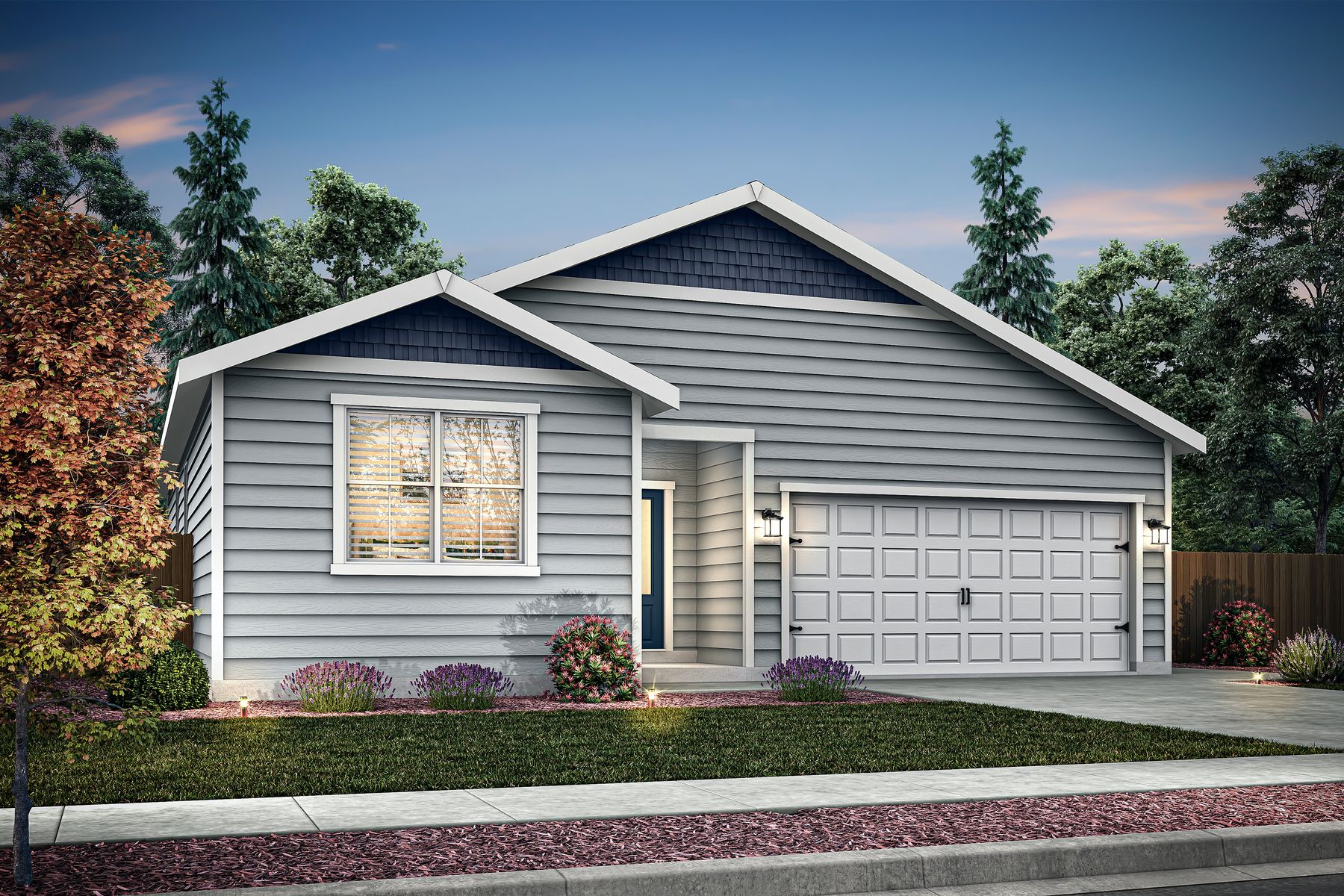 Rendering of the Bainbridge A at dusk.