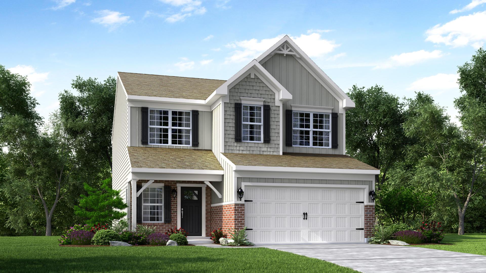 Exterior:Elevation: G Opt Victorian Inspired Facade, Porch & Garage Door