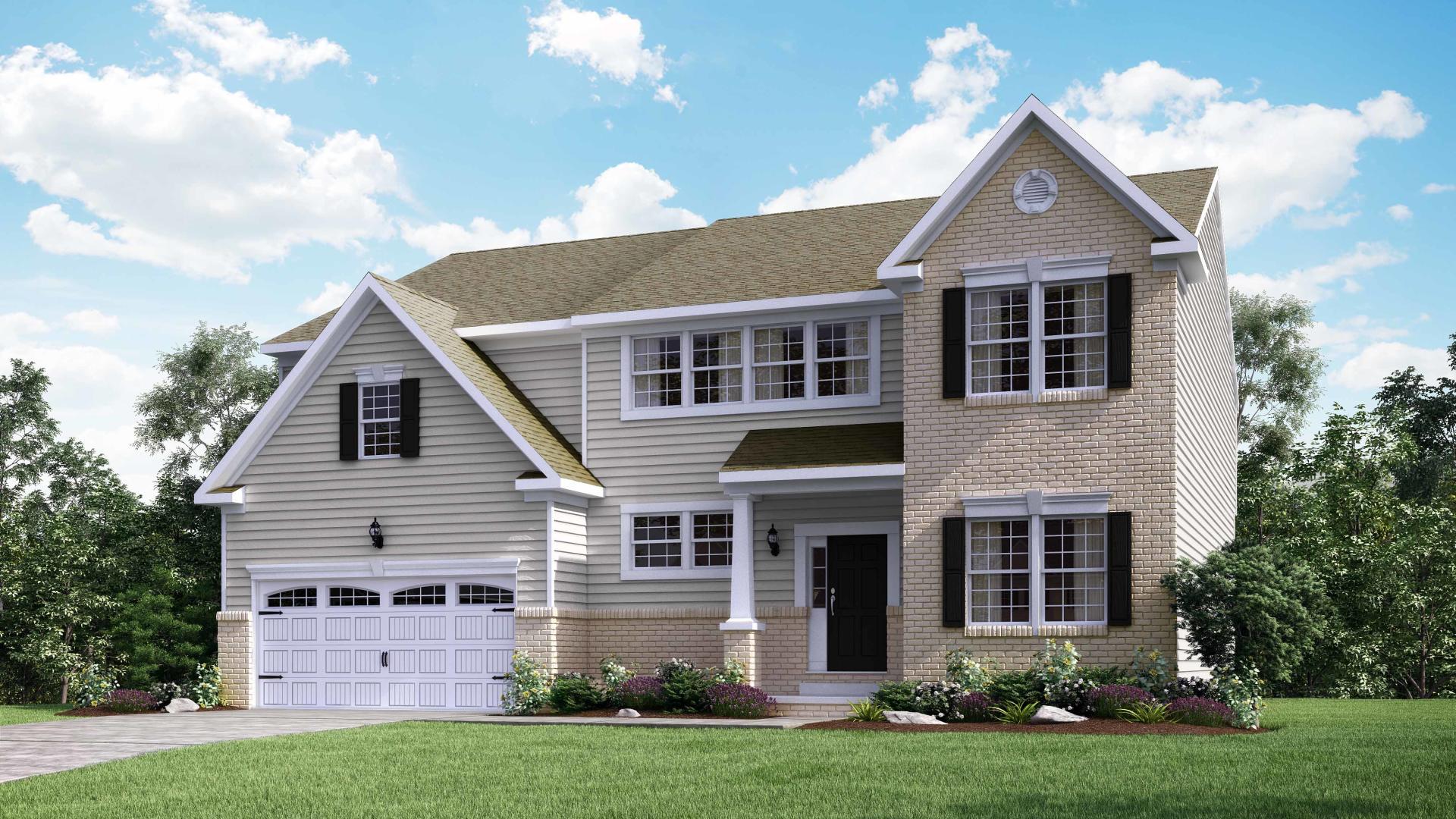 Exterior:Elevation: G Opt Partial Brick Front
