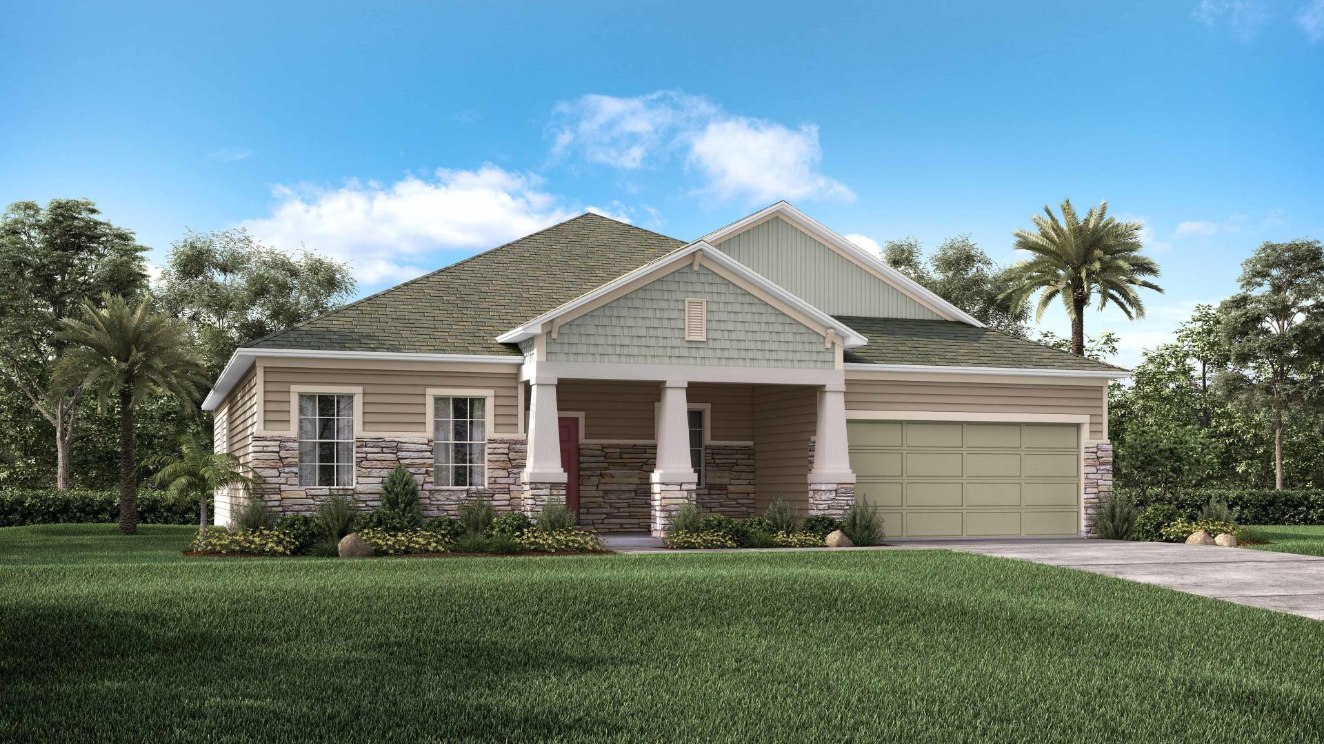 Exterior:Elevation: J Opt Stone Front