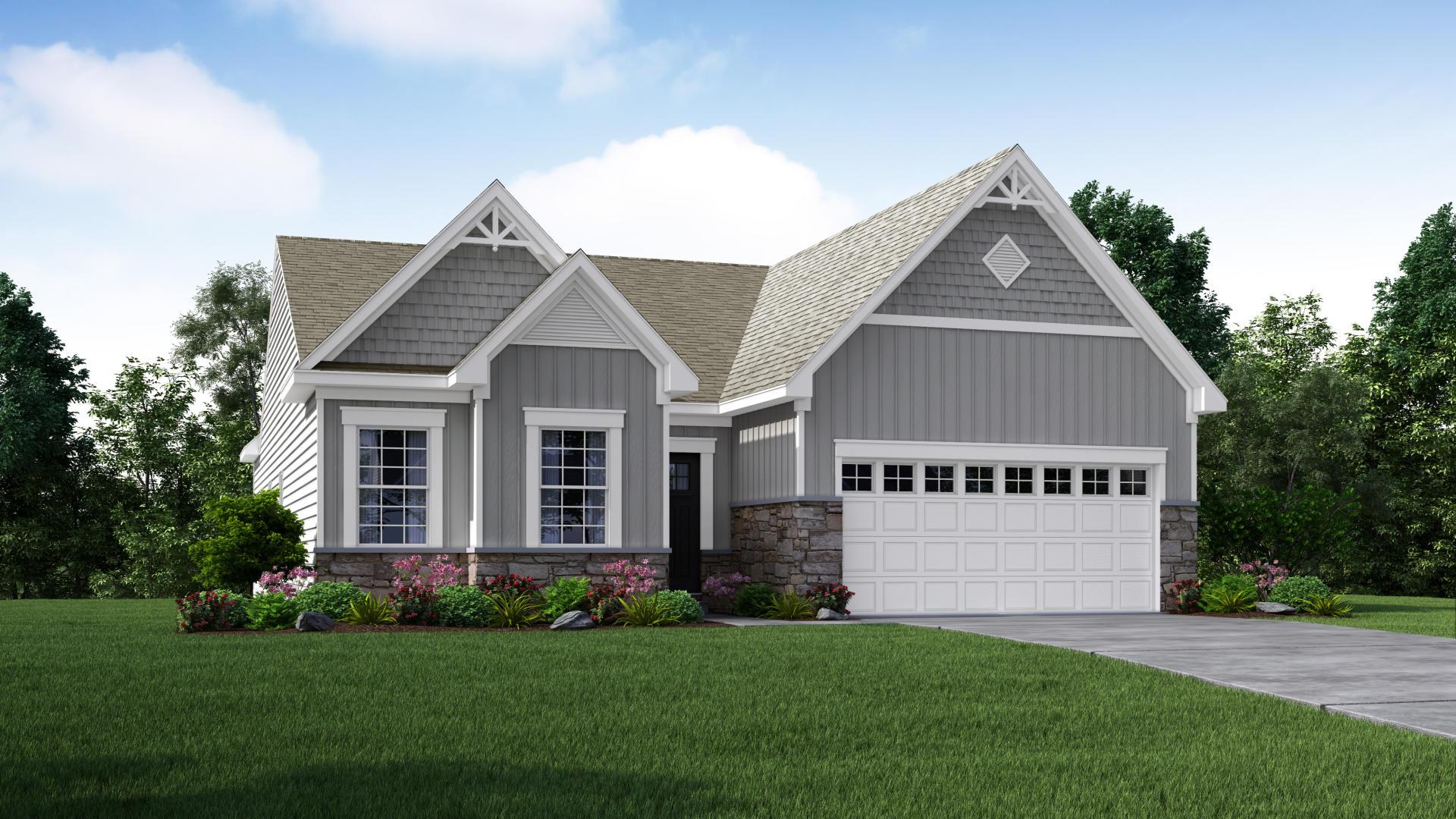 Exterior:Elevation: E Opt Victorian Partial Stone Front