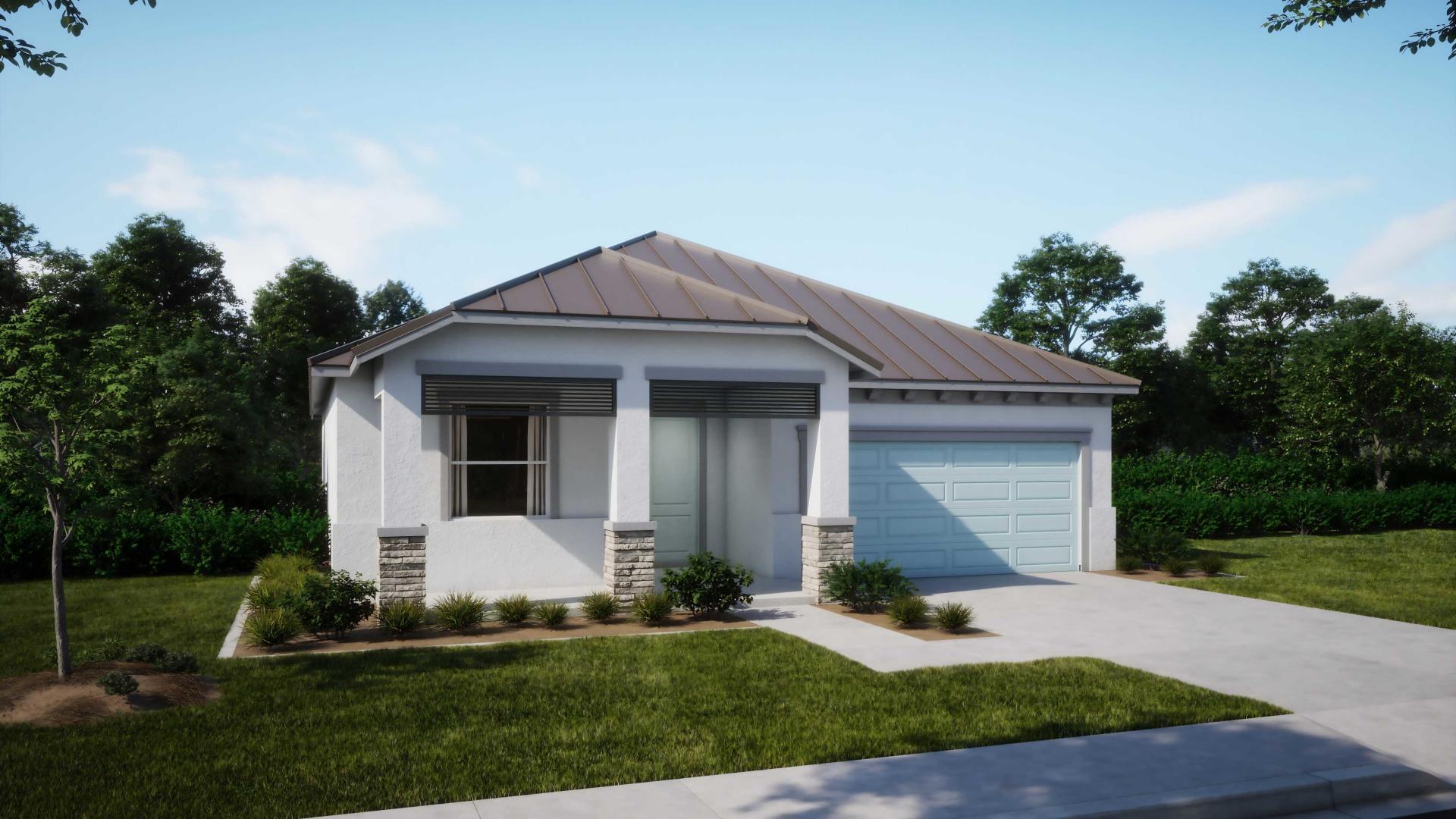 Exterior:Elevation: W Opt Stone