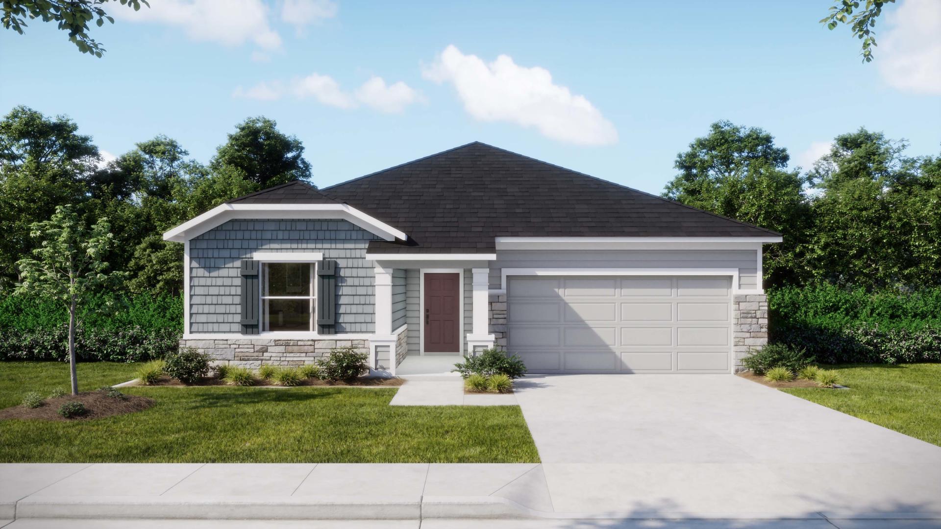 Exterior:Elevation: J Opt Stone
