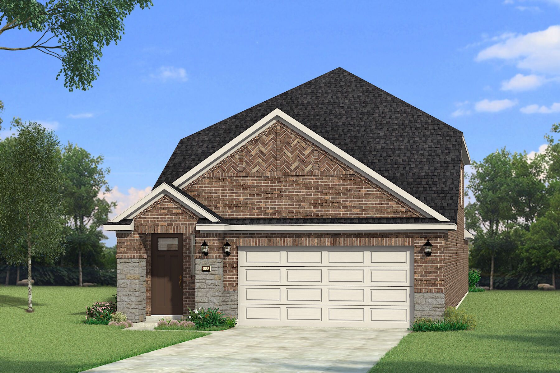 Exterior:The Linwood - Hill Country Elevation