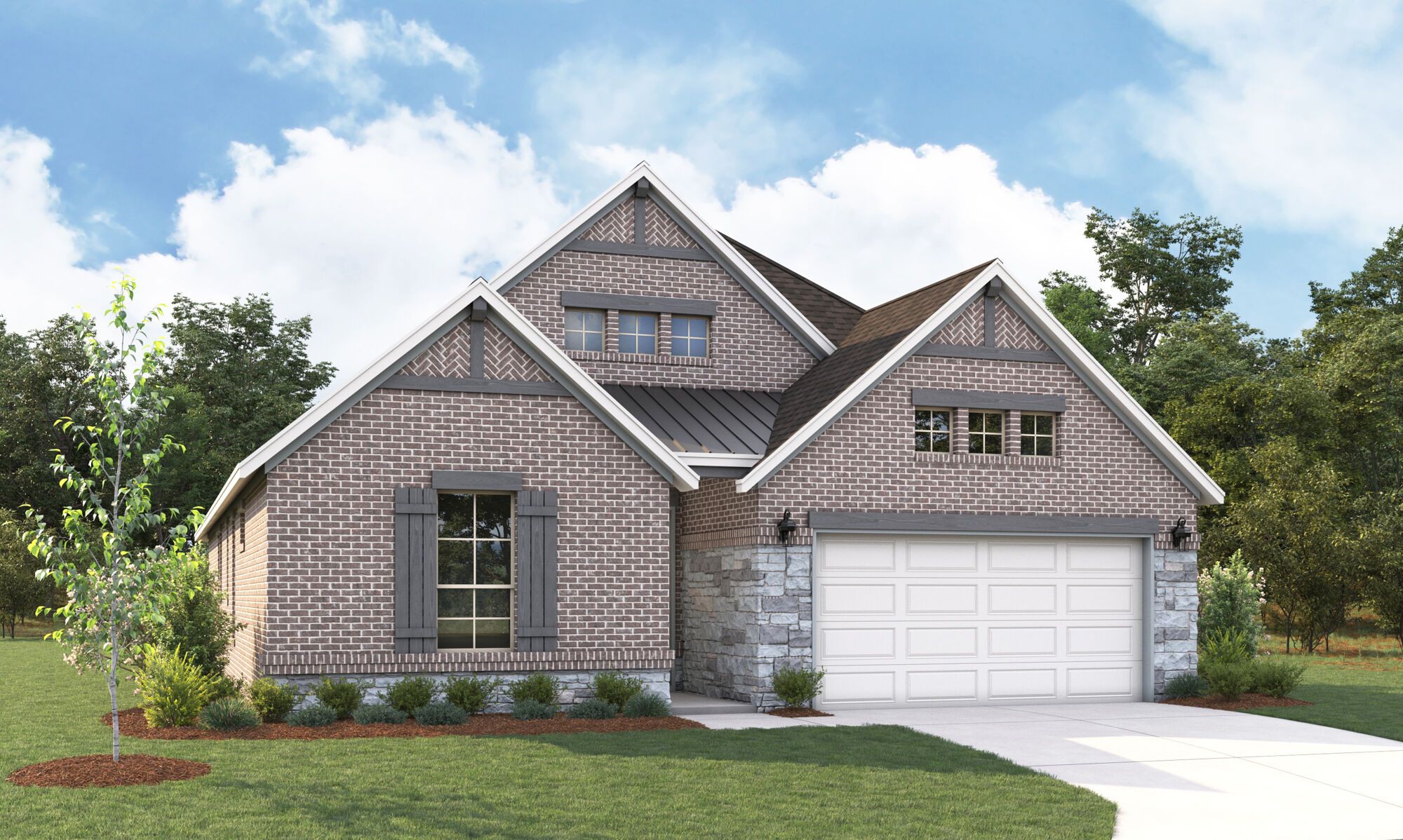 Exterior:The Bianca - Hill Country 2 with Stone Elevation
