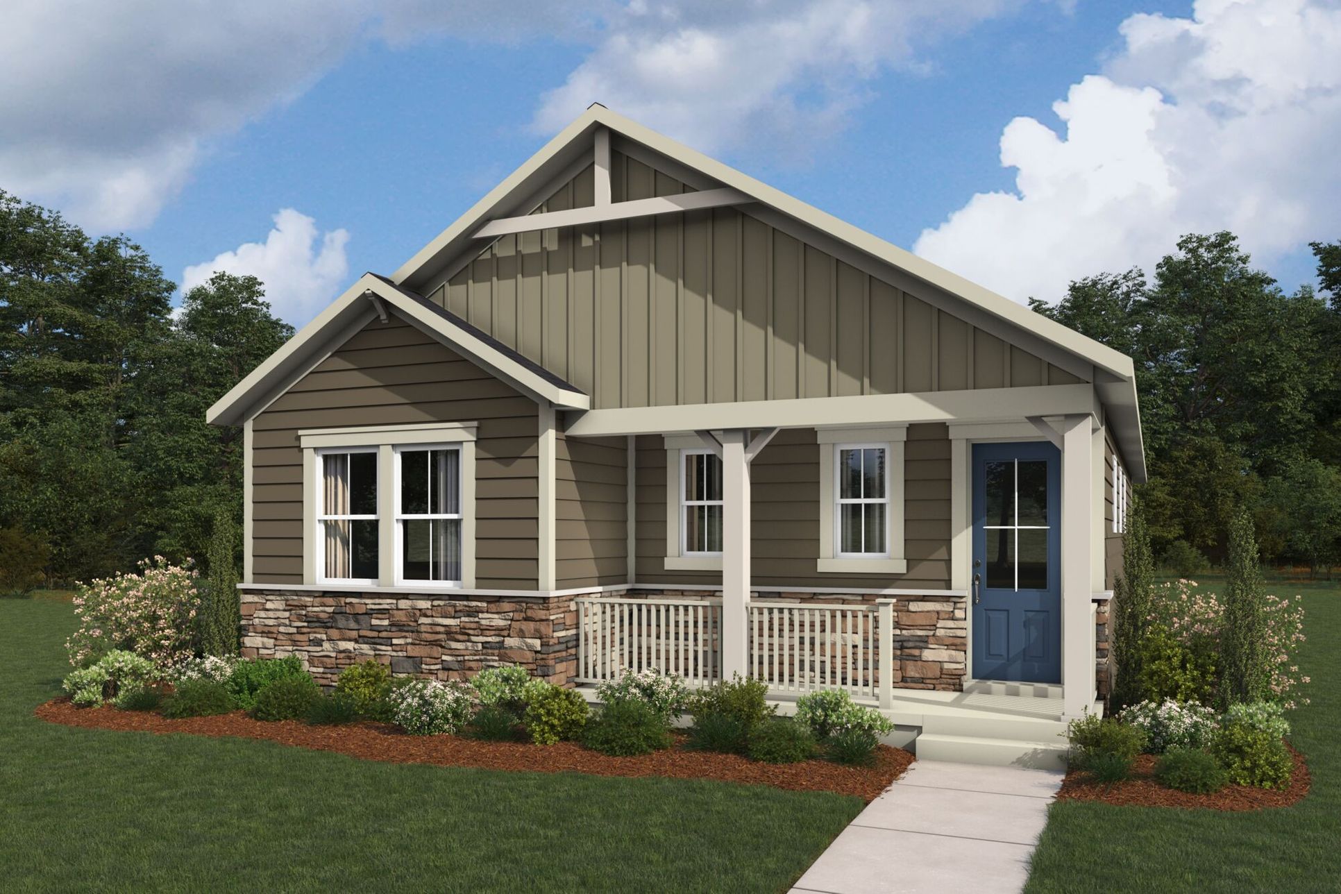 Exterior:Lucie Farmhouse Elevation rendering