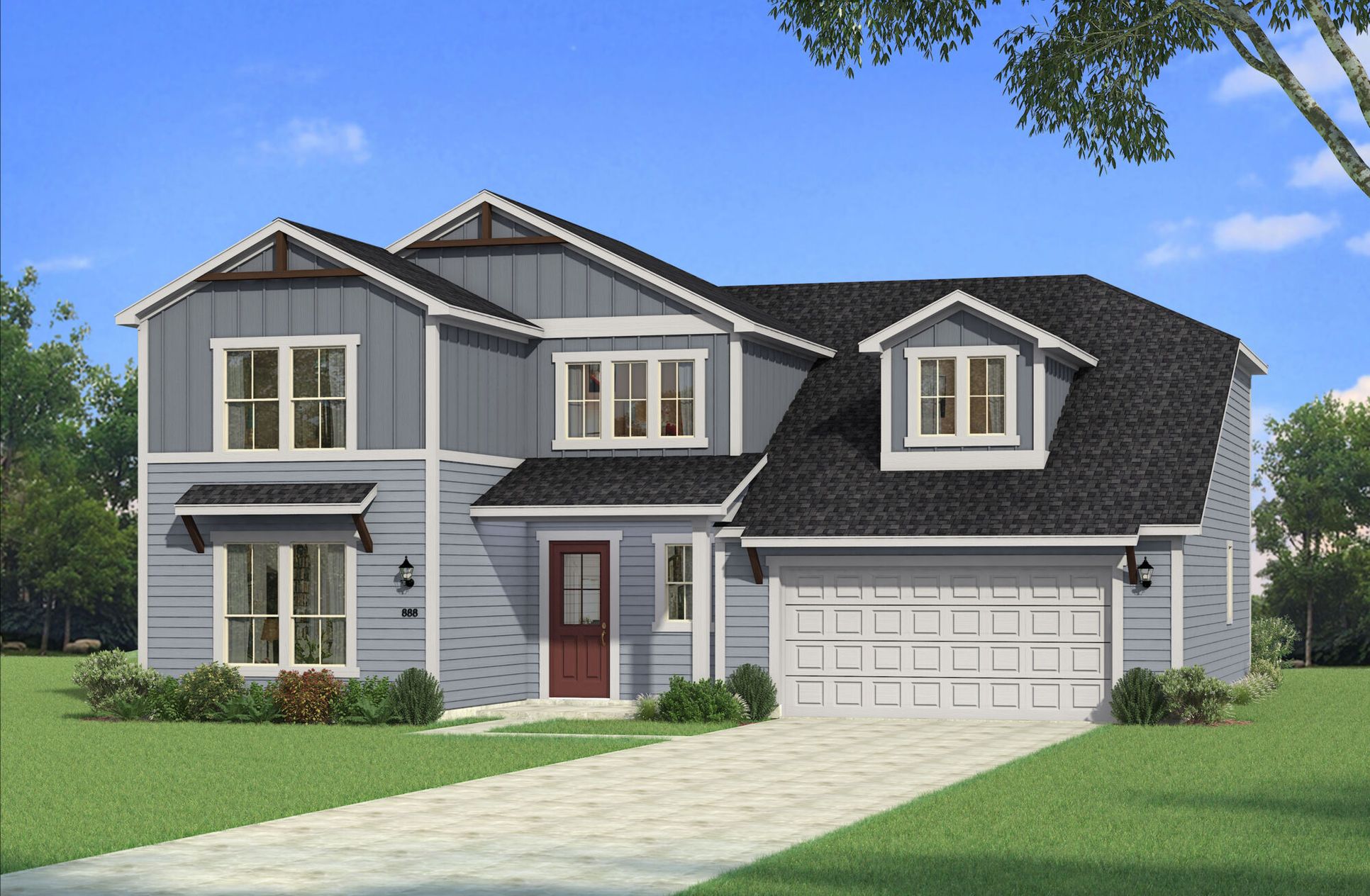 Exterior:The Bellagio - Farmhouse Elevation
