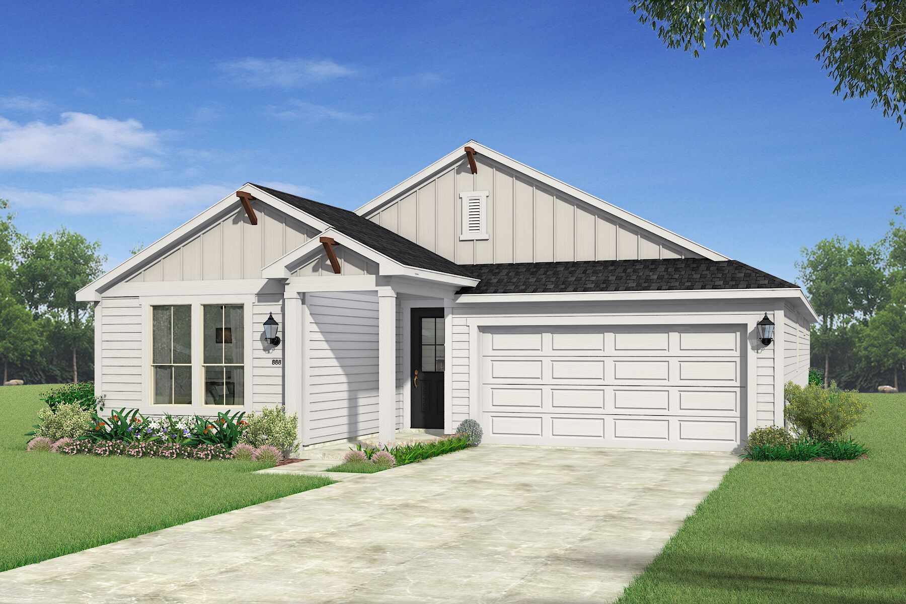 Exterior:The Elinor II - Farmhouse Elevation