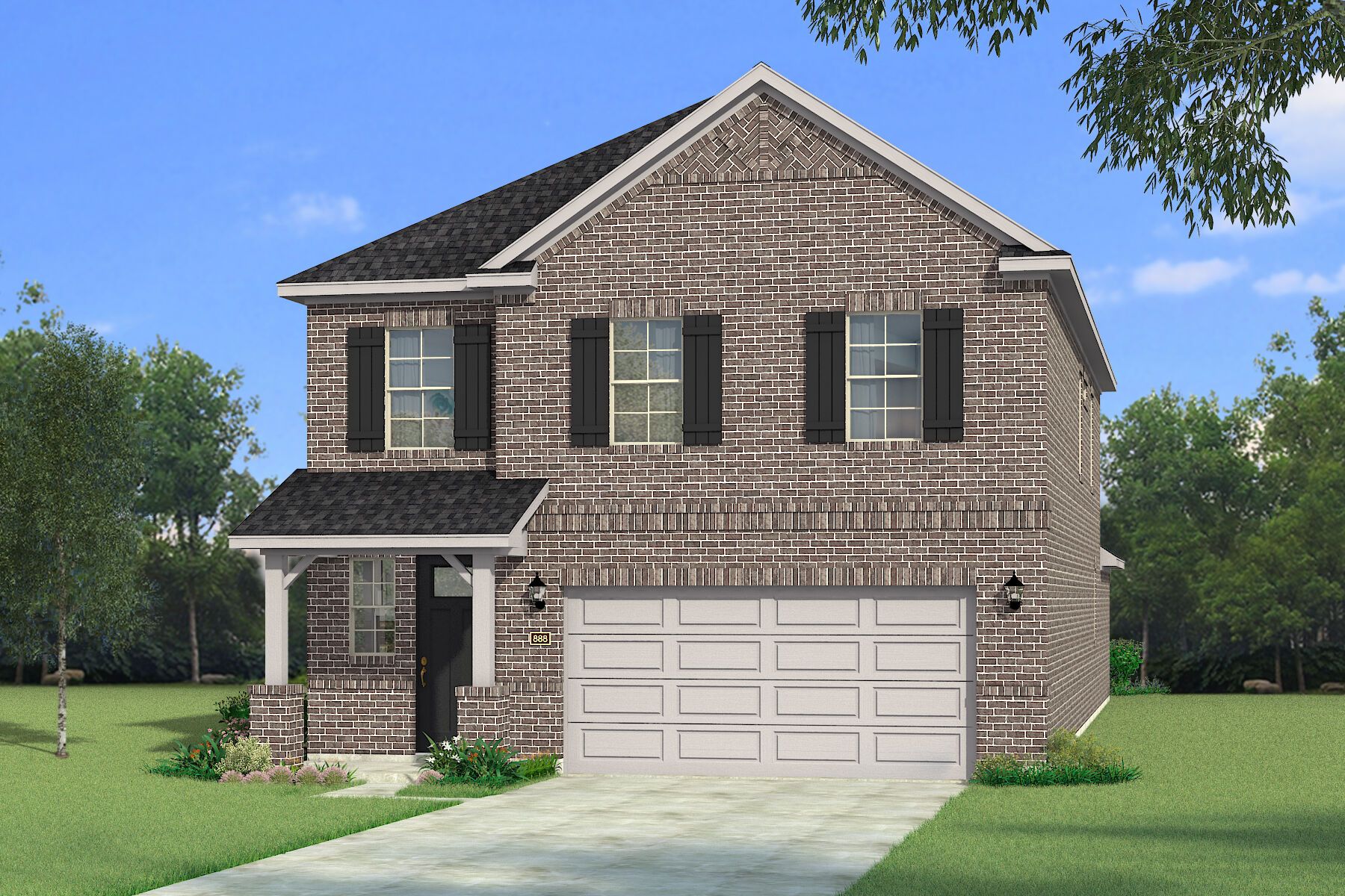 Exterior:The Redding - Hill Country Elevation