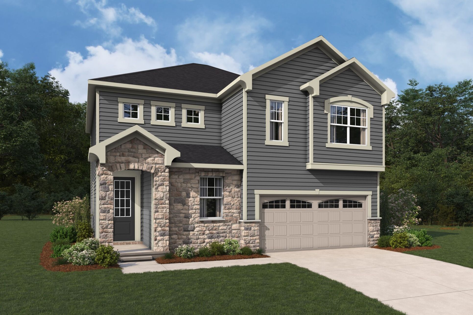 Exterior:Redwood French Country Elevation rendering