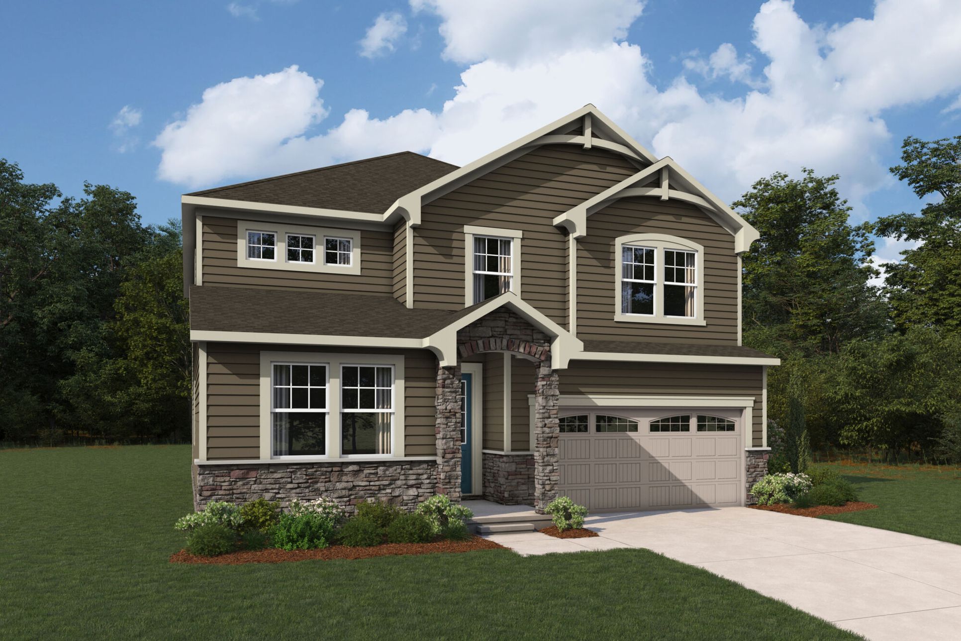 Exterior:Sequoia French Country Elevation rendering