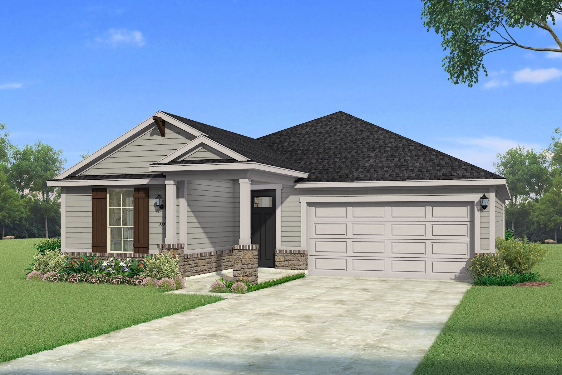Exterior:The Aurora - Hill Country 1 Elevation