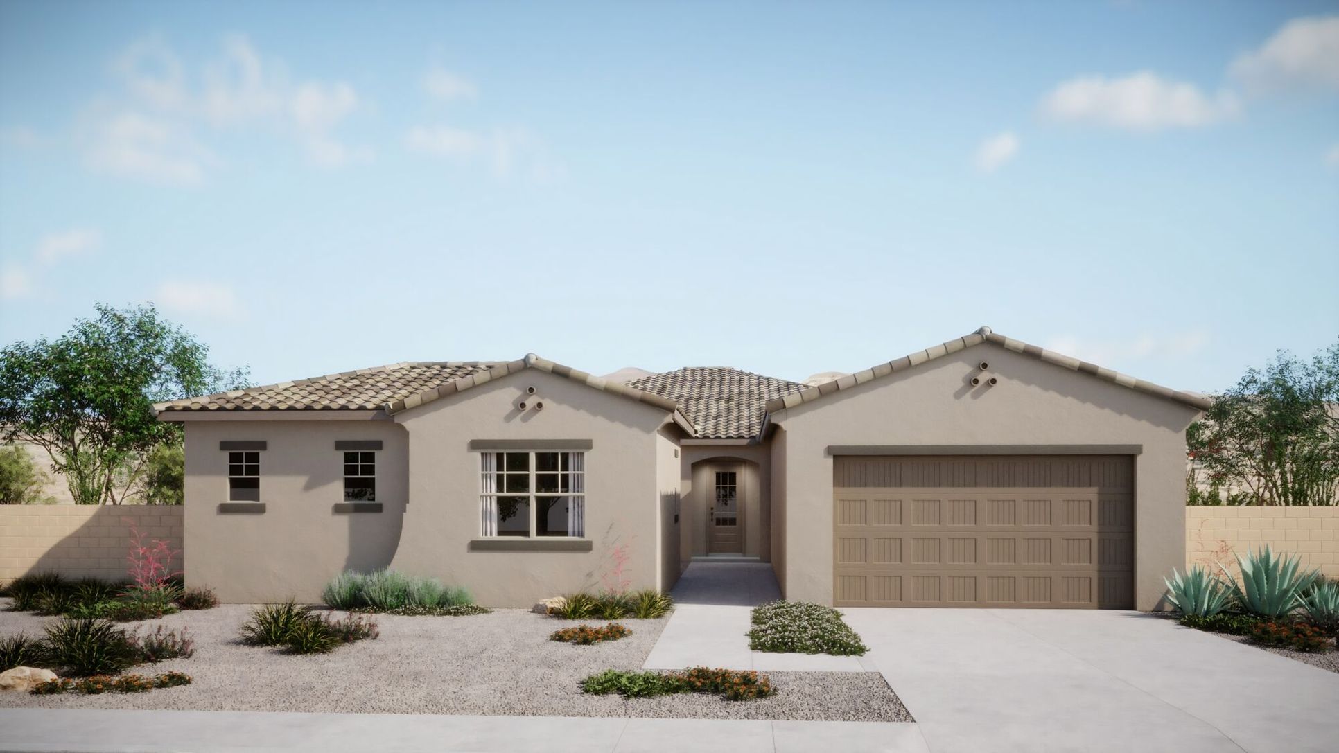 Mint floorplan with Spanish elevation