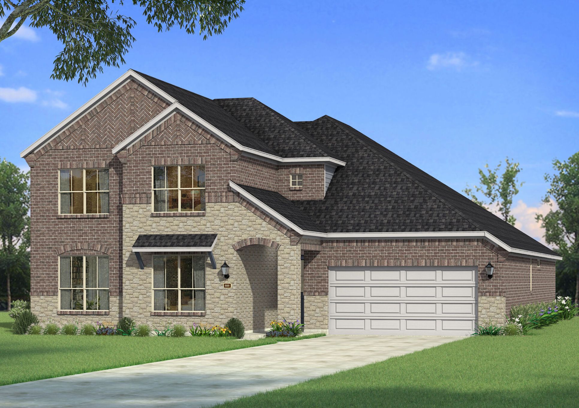 Exterior:The Polermo - Old World Elevation