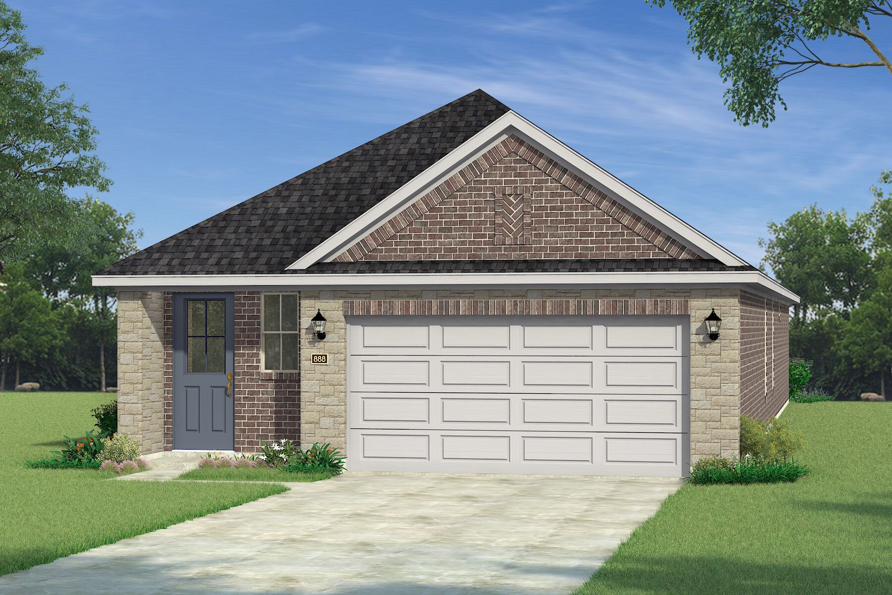 Exterior:The Alford - Old World Elevation