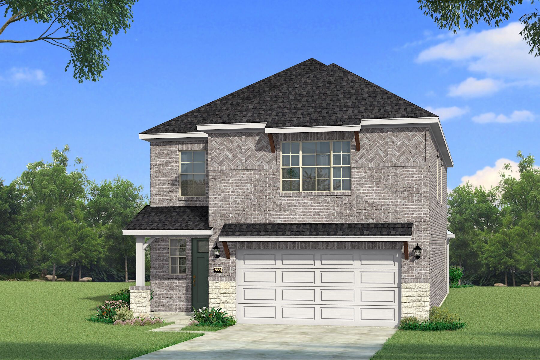 Exterior:The Gifford - Hill Country Elevation