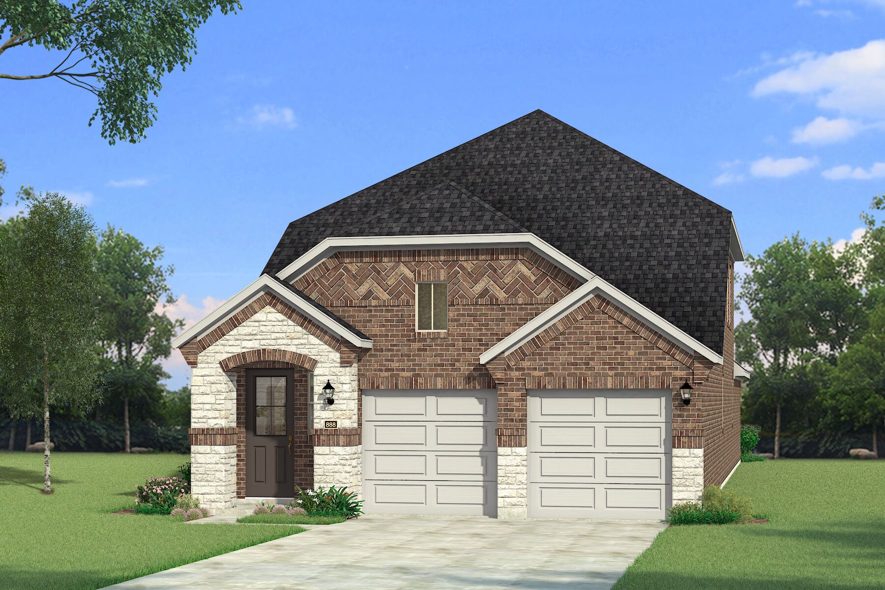 Exterior:The Linwood - Old World Elevation