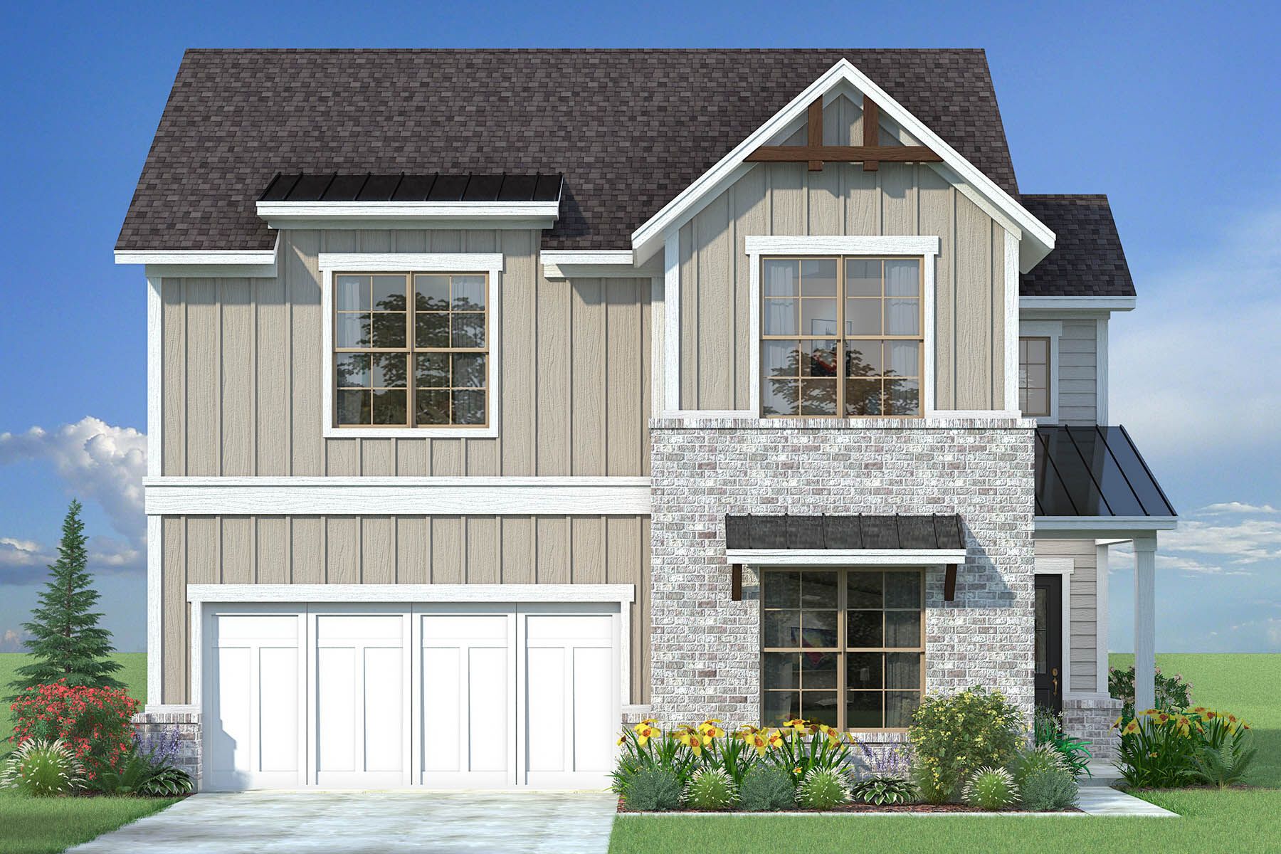 Exterior:The St. Lucia - Farmhouse Elevation