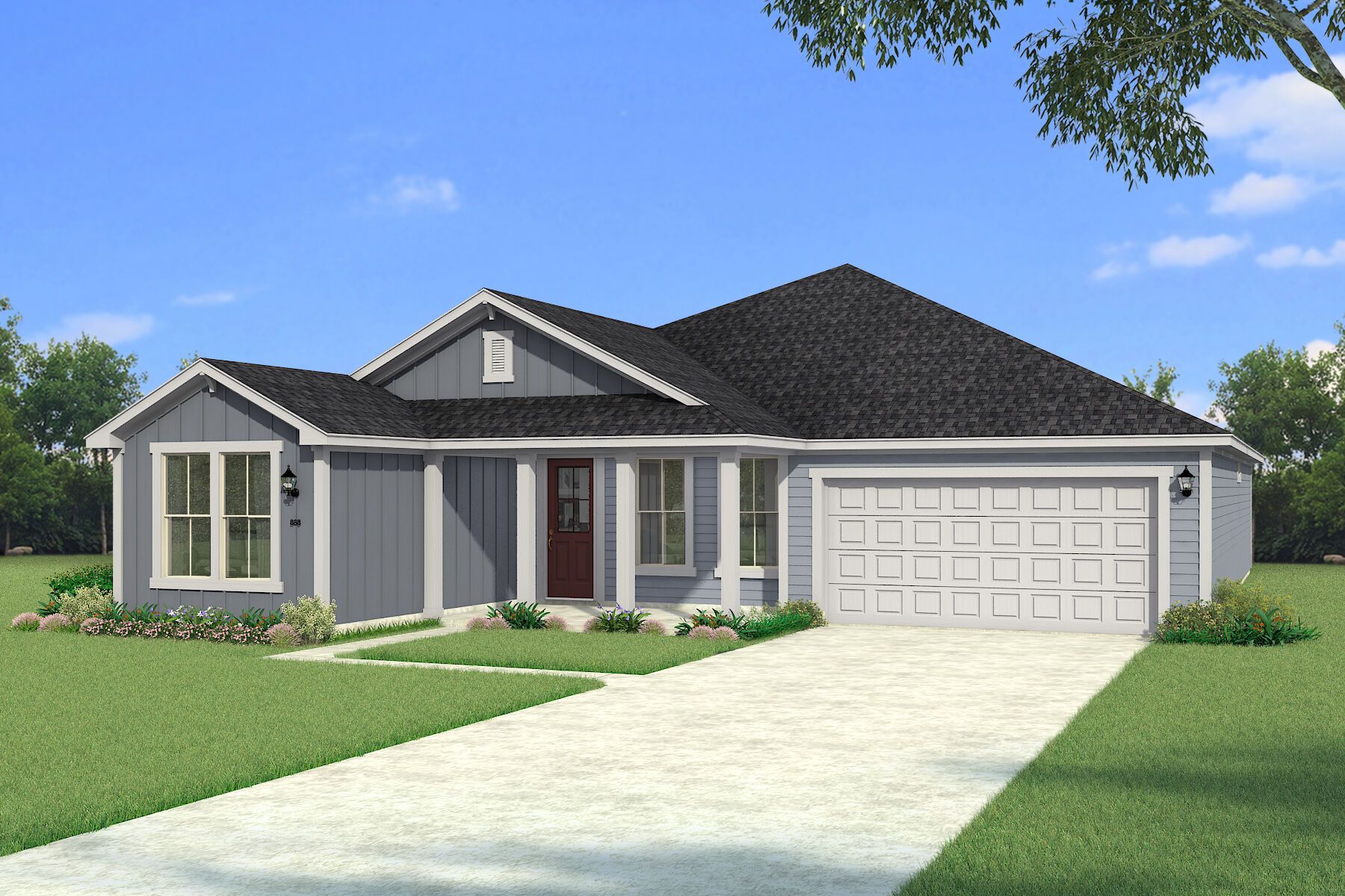 Exterior:The Delphi - Farmhouse Elevation