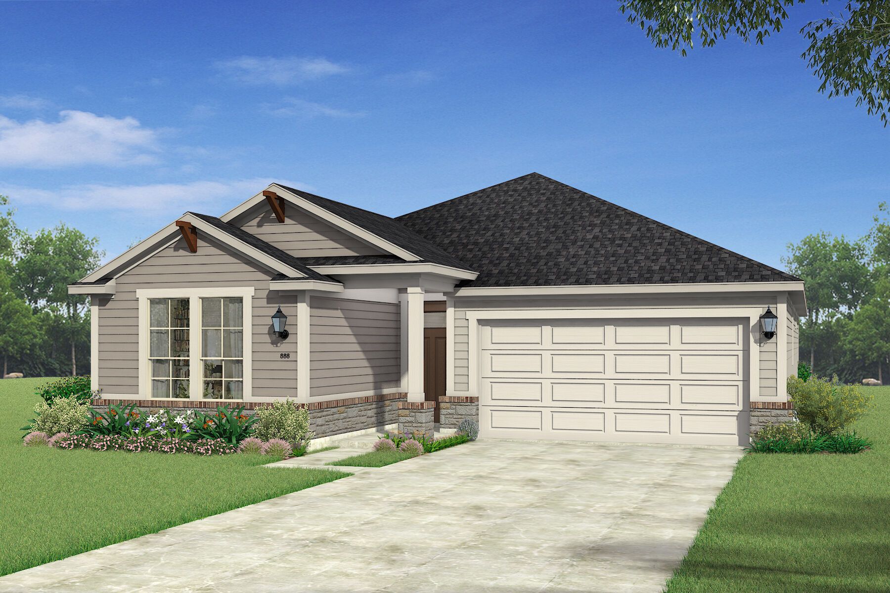 Exterior:The Elinor II - Hill Country 1 Elevation