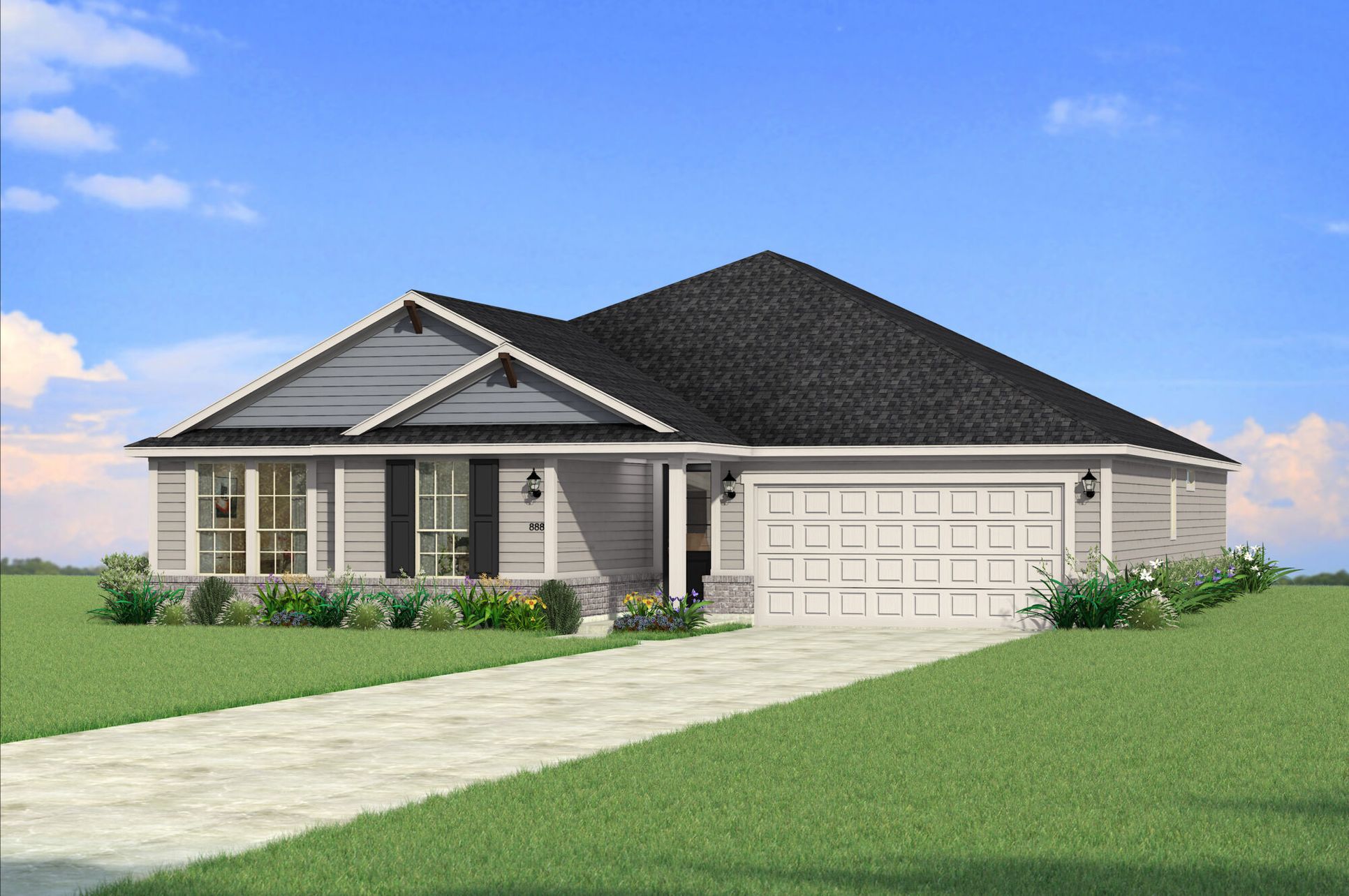 Exterior:The Seville II - Hill Country 1 Elevation